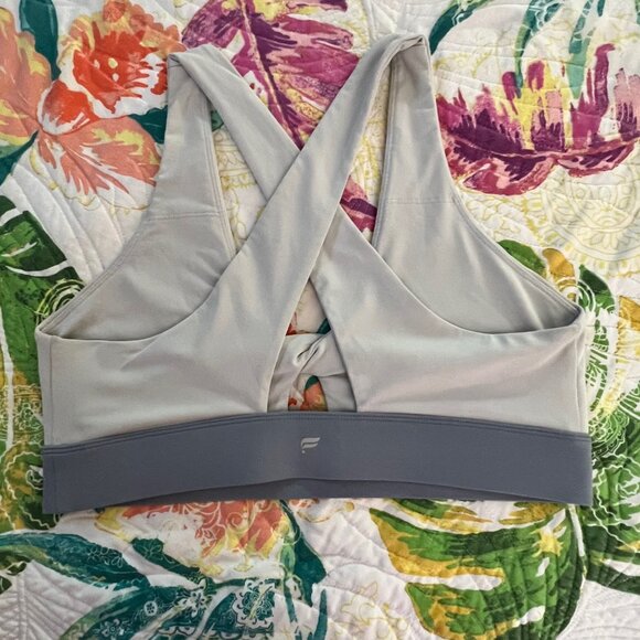 Fabletics Oasis Twist Medium Impact Sports Bra Grey Sz XL - Picture 3 of 8
